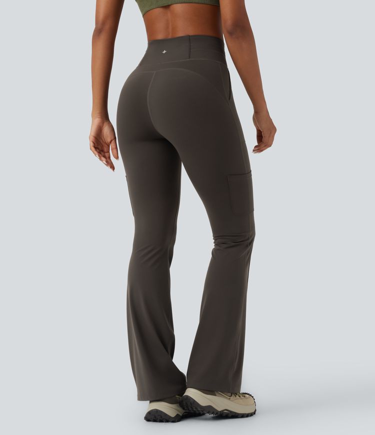 Halara UltraSculpt™ SoCinched High Waisted Tummy Control Drawstring Hiking Bootcut Leggings with Pockets