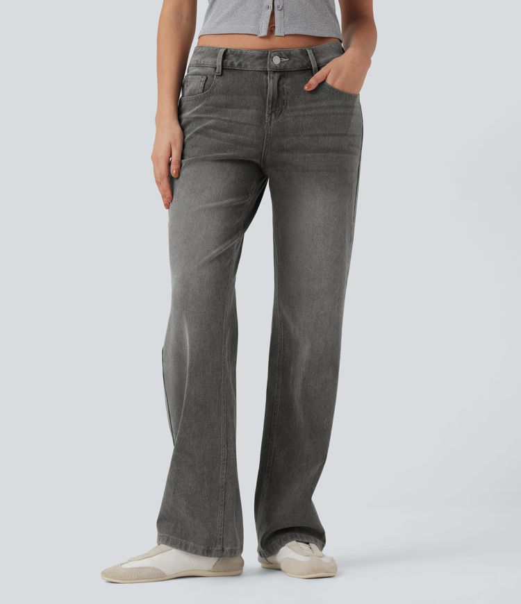 Halara Flex™ Low Rise Straight Leg Casual Jeans with Pockets