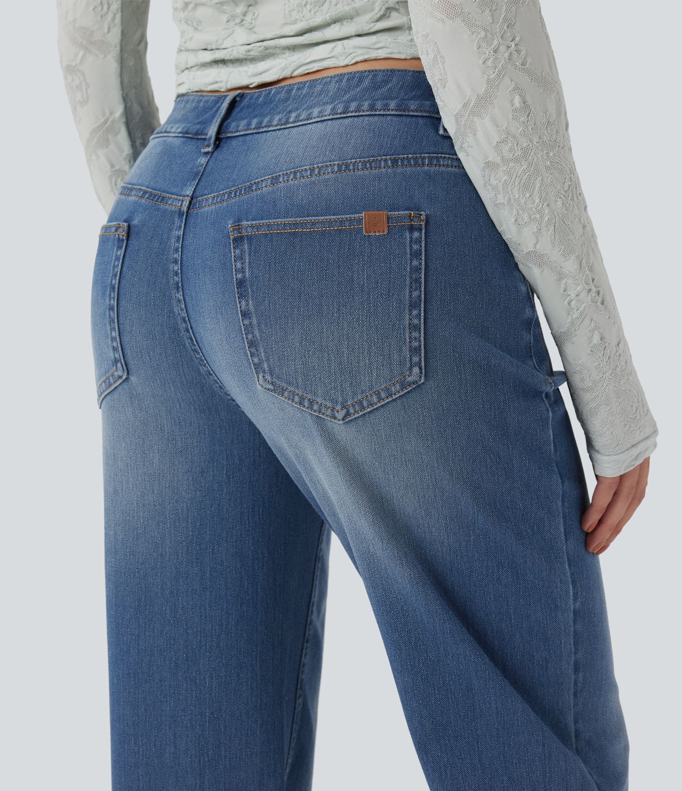Halara Flex™ Low Rise Straight Leg Casual Jeans with Pockets