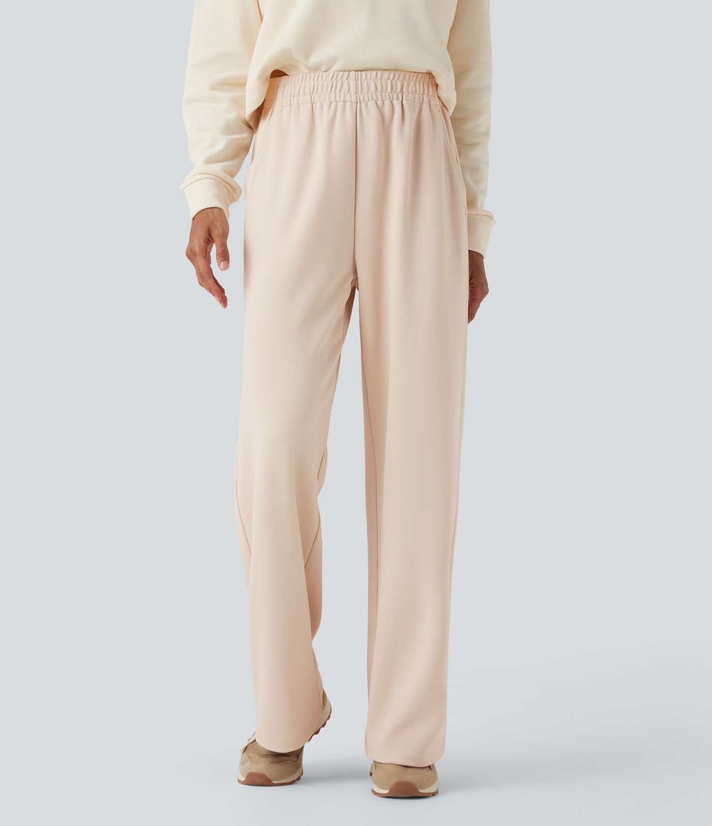 Mid Rise Straight Leg Workout Pants with Pockets