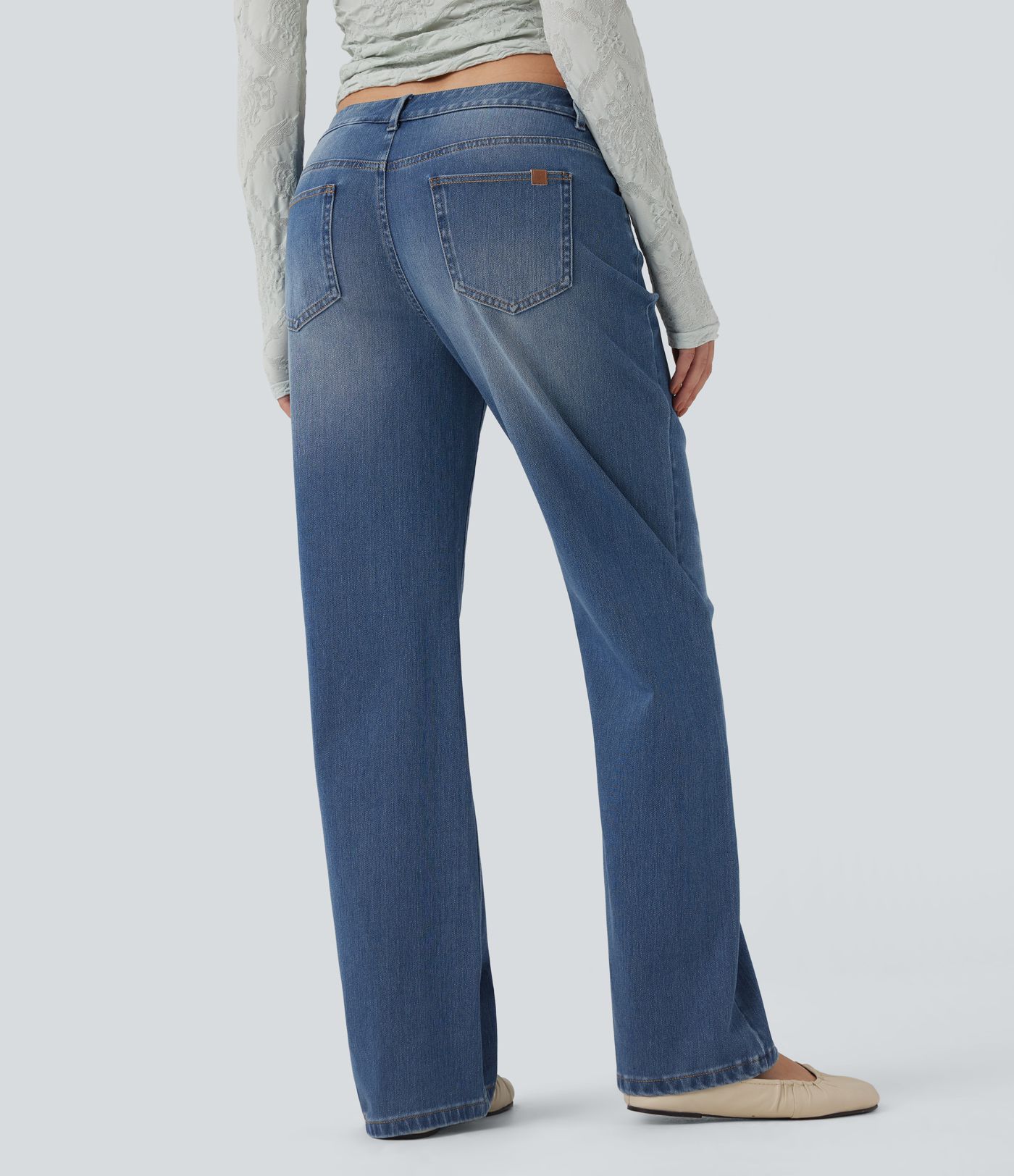 Halara Flex™ Low Rise Straight Leg Casual Jeans with Pockets