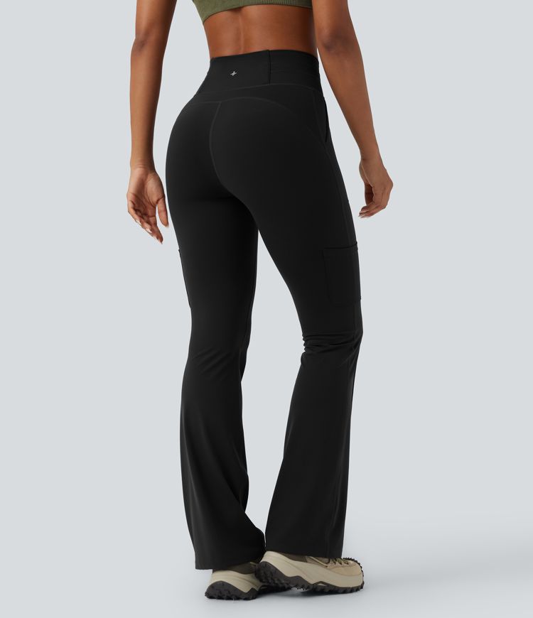 Halara UltraSculpt™ SoCinched High Waisted Tummy Control Drawstring Hiking Bootcut Leggings with Pockets
