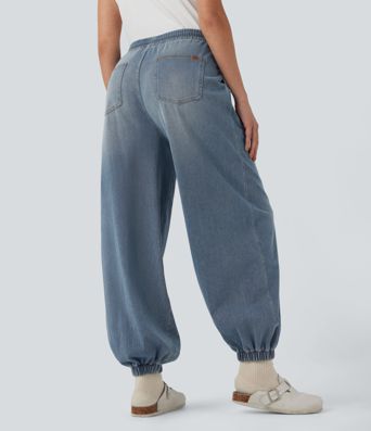 Halara Flex™ Mid Rise Drawstring Casual Sweatpants Jeans with Pockets