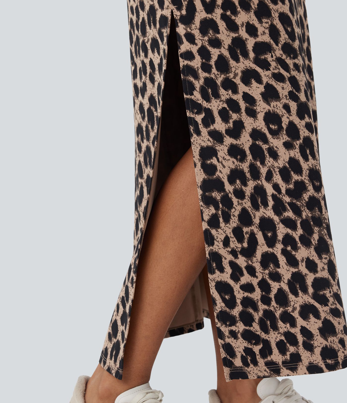 Halara UltraSculpt™ Leopard Print High Waisted Split Maxi Casual Skirt