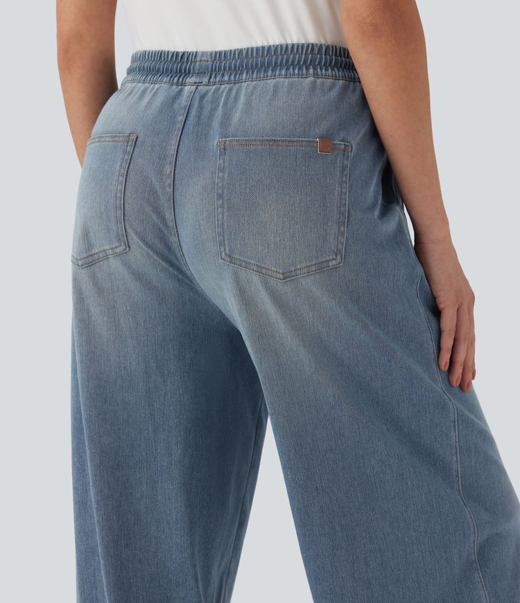 Halara Flex™ Mid Rise Drawstring Casual Sweatpants Jeans with Pockets