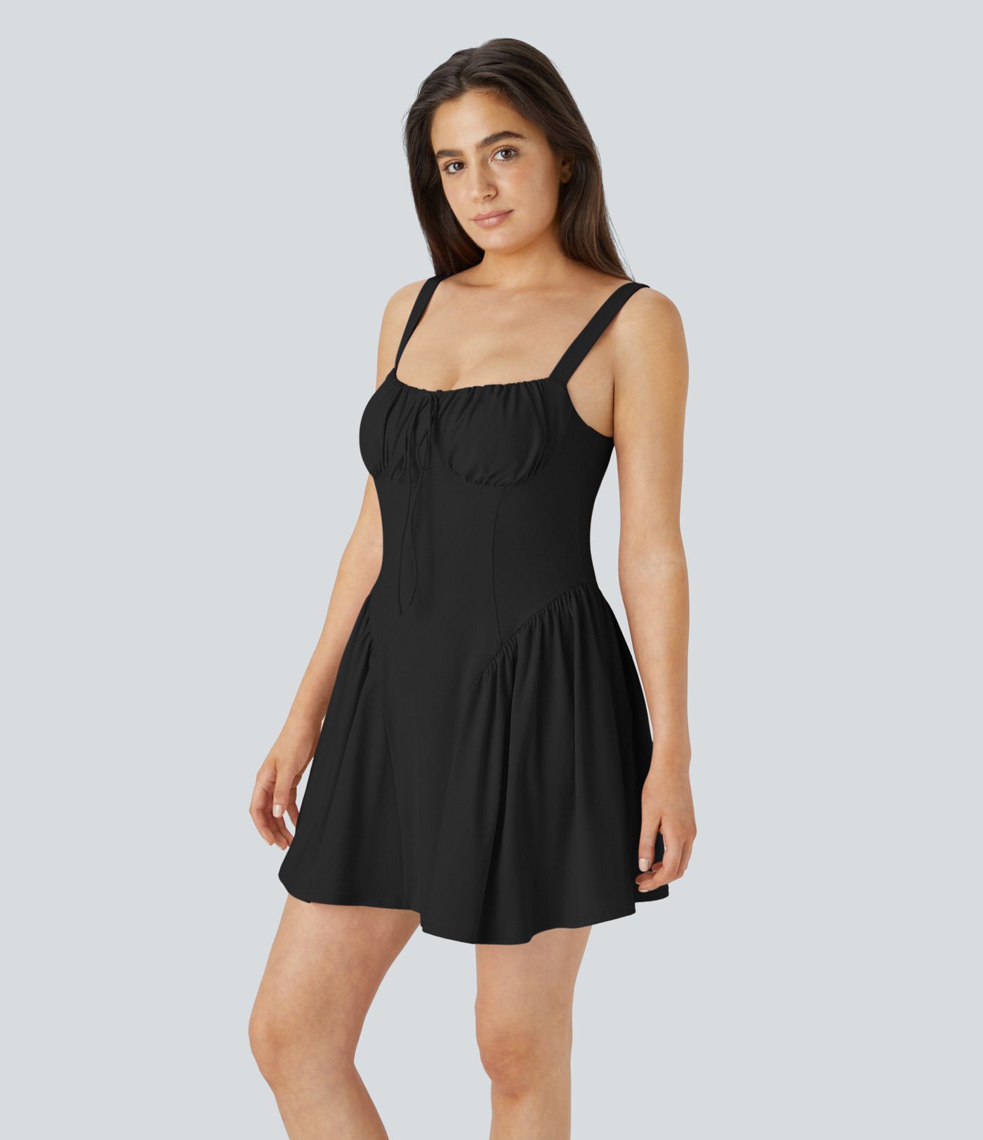 Robe de danse courte 2 en 1 SoftlyZero™ Airy nouée sur le devant, avec poches et toucher frais, édition Easy Peezy