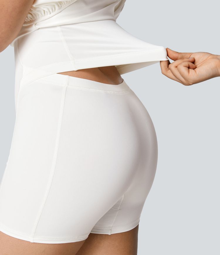 Robe de danse courte 2 en 1 SoftlyZero™ Airy nouée sur le devant, avec poches et toucher frais, édition Easy Peezy