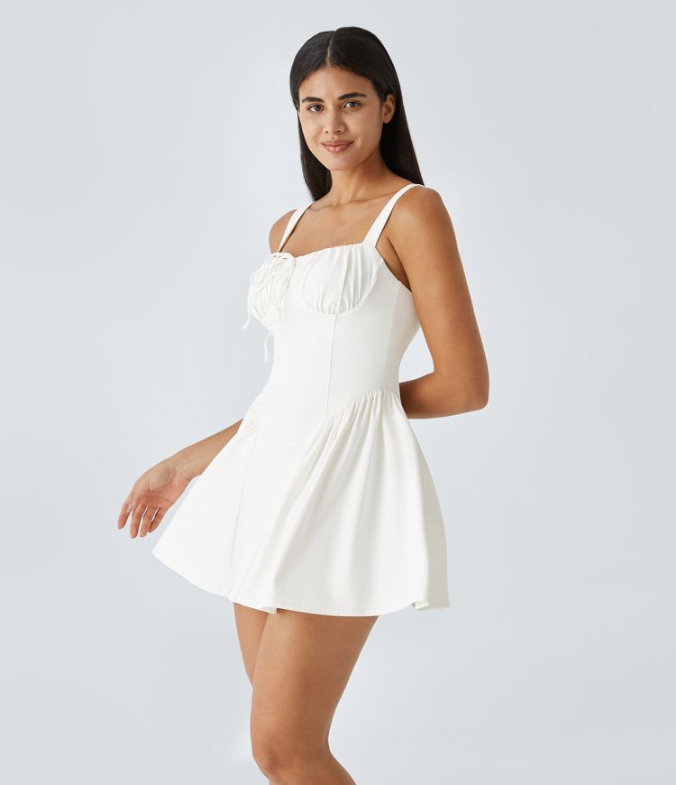 Robe de danse courte 2 en 1 SoftlyZero™ Airy nouée sur le devant, avec poches et toucher frais, édition Easy Peezy