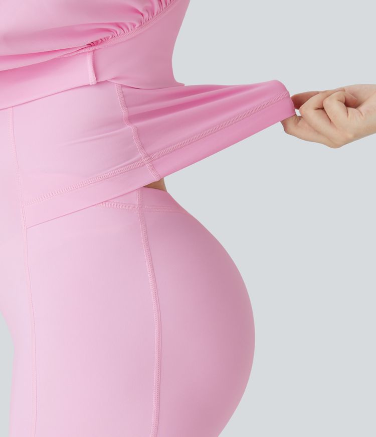 SoftlyZero™ Airy Tie Front 2-in-1 Pocket  Mini Slip Dance Active Dress-Easy Peezy Edition