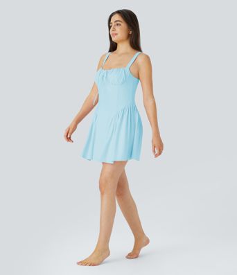 SoftlyZero™ Airy Tie Front 2-in-1 Pocket Mini Slip Dance Active Dress-Easy Peezy Edition SoftlyZero™ Airy Tie Front 2-in-1 Pocket Mini Slip Dance Active Dress-Easy Peezy Edition