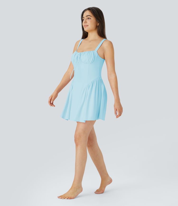 SoftlyZero™ Airy Tie Front 2-in-1 Pocket Mini Slip Dance Active Dress-Easy Peezy Edition SoftlyZero™ Airy Tie Front 2-in-1 Pocket Mini Slip Dance Active Dress-Easy Peezy Edition