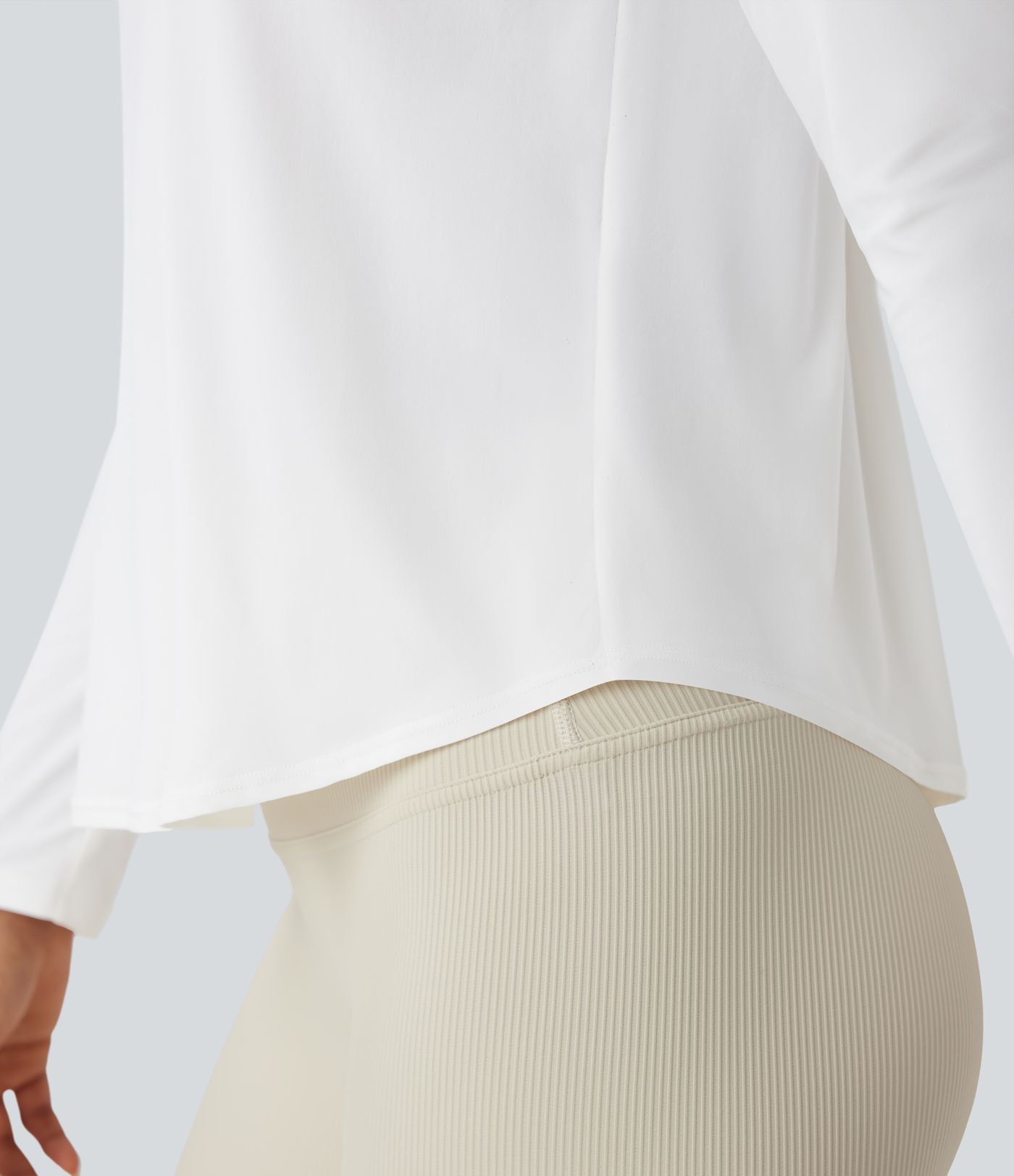 Contrast Mesh Curved Hem Quick Dry Running Sports Top