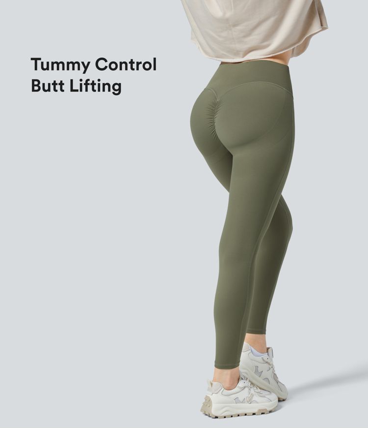 Halara UltraSculpt™ High Waisted Ruched Tummy Control Butt Lifting Yoga 7/8 Leggings