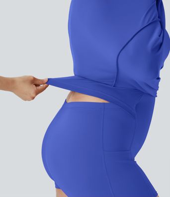 Cut Out Pocket 2-in-1 Exercise Plus Size Dress-Easy Peezy