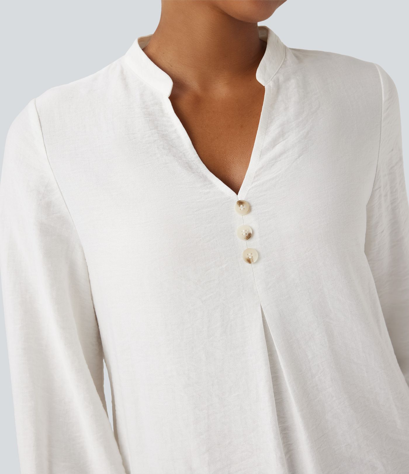 Chemise travail col V manches longues