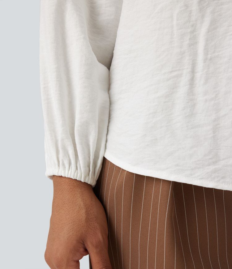 Chemise travail col V manches longues