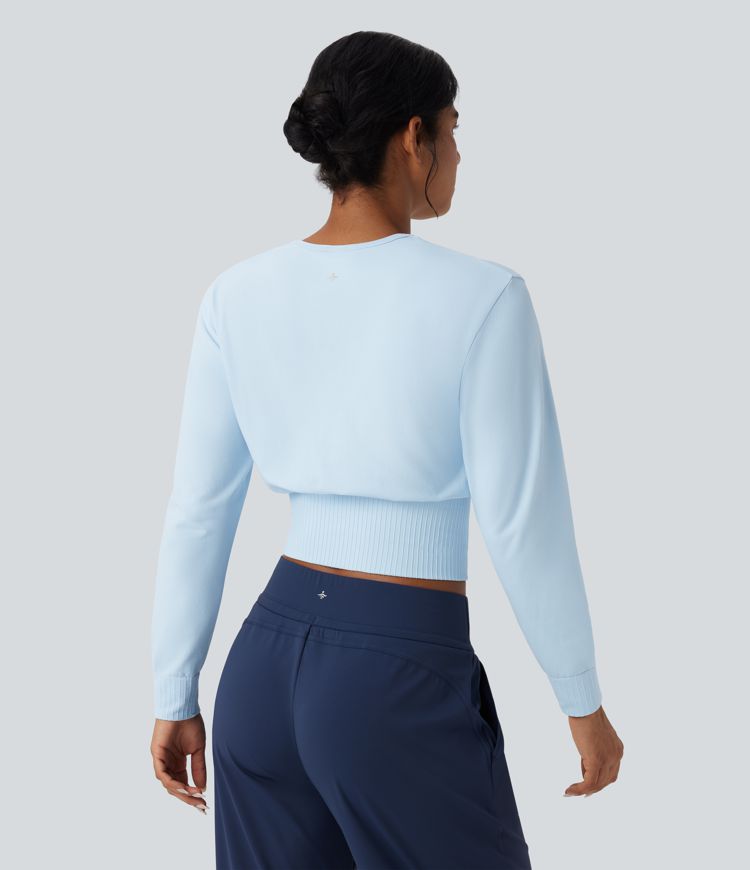 Seamless Flow Round Neck Long Sleeve Workout Sports Top