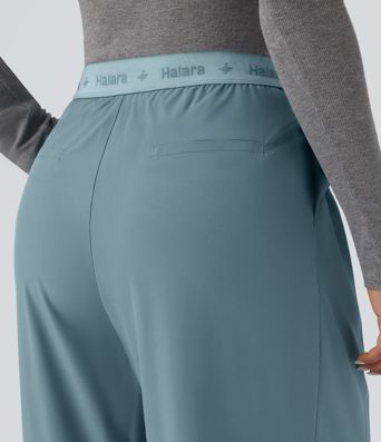 Breezeful™ High Waisted Wide Leg Quick Dry Work Pants with Pockets