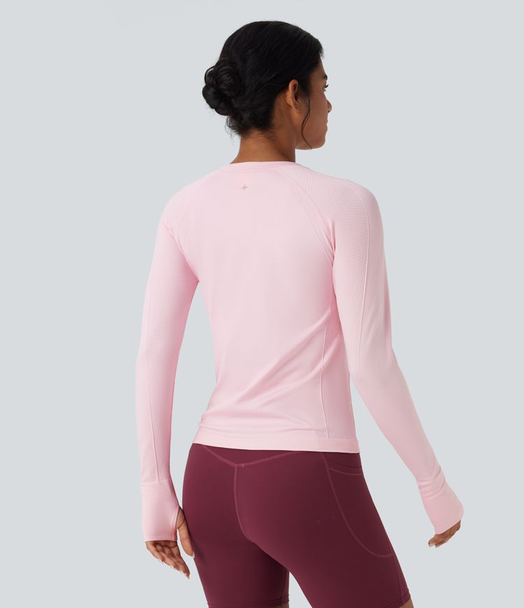 OneForm Seamless Flow Raglan Long Sleeve Thumb Hole Yoga Sports Top