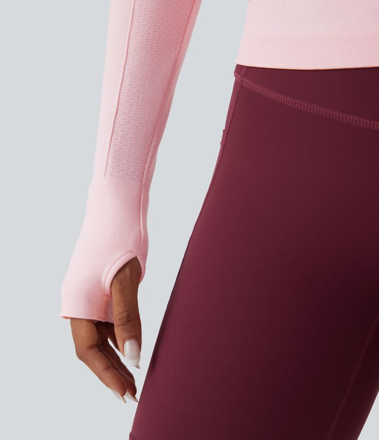 OneForm Seamless Flow Raglan Long Sleeve Thumb Hole Yoga Sports Top