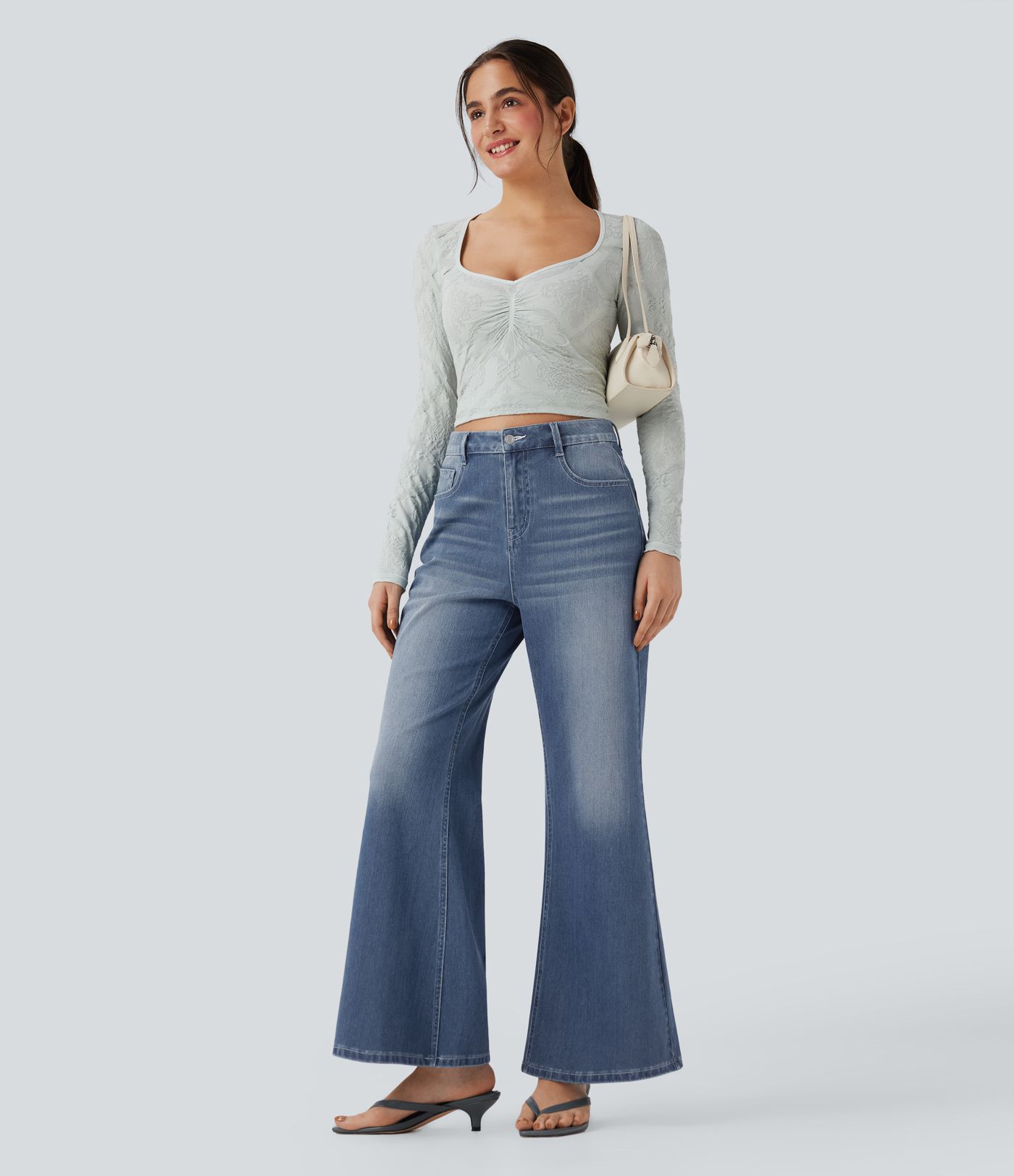 Halara Flex™ High Waisted Casual Flare Jeans with Pockets