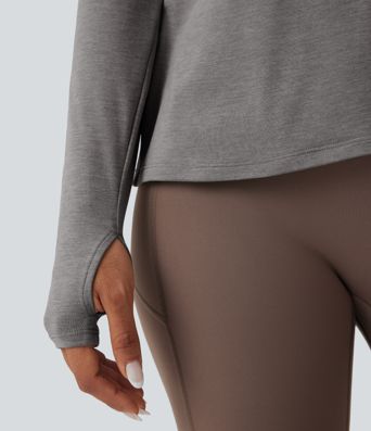 Backless Long Sleeve Thumb Hole Yoga Sports Top