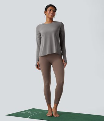 Backless Long Sleeve Thumb Hole Yoga Sports Top