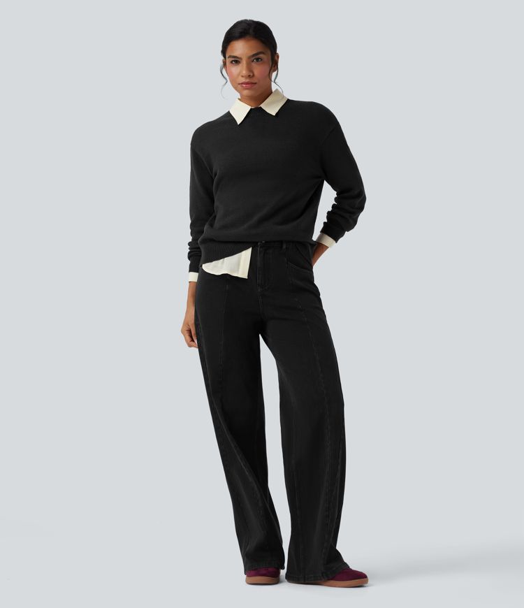 Round Neck Long Sleeve Casual Jumper