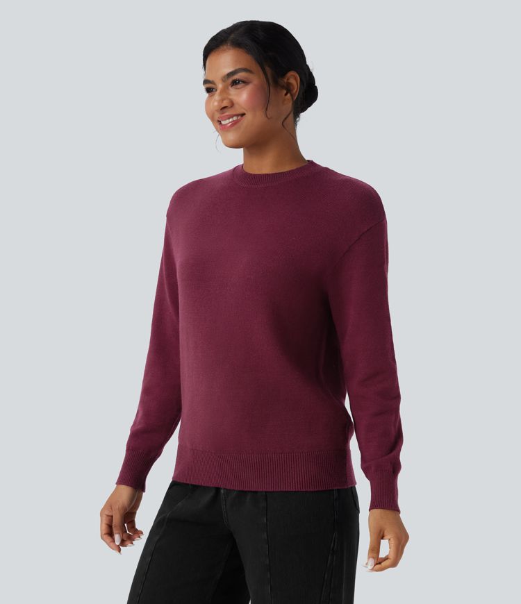 Round Neck Long Sleeve Casual Sweater