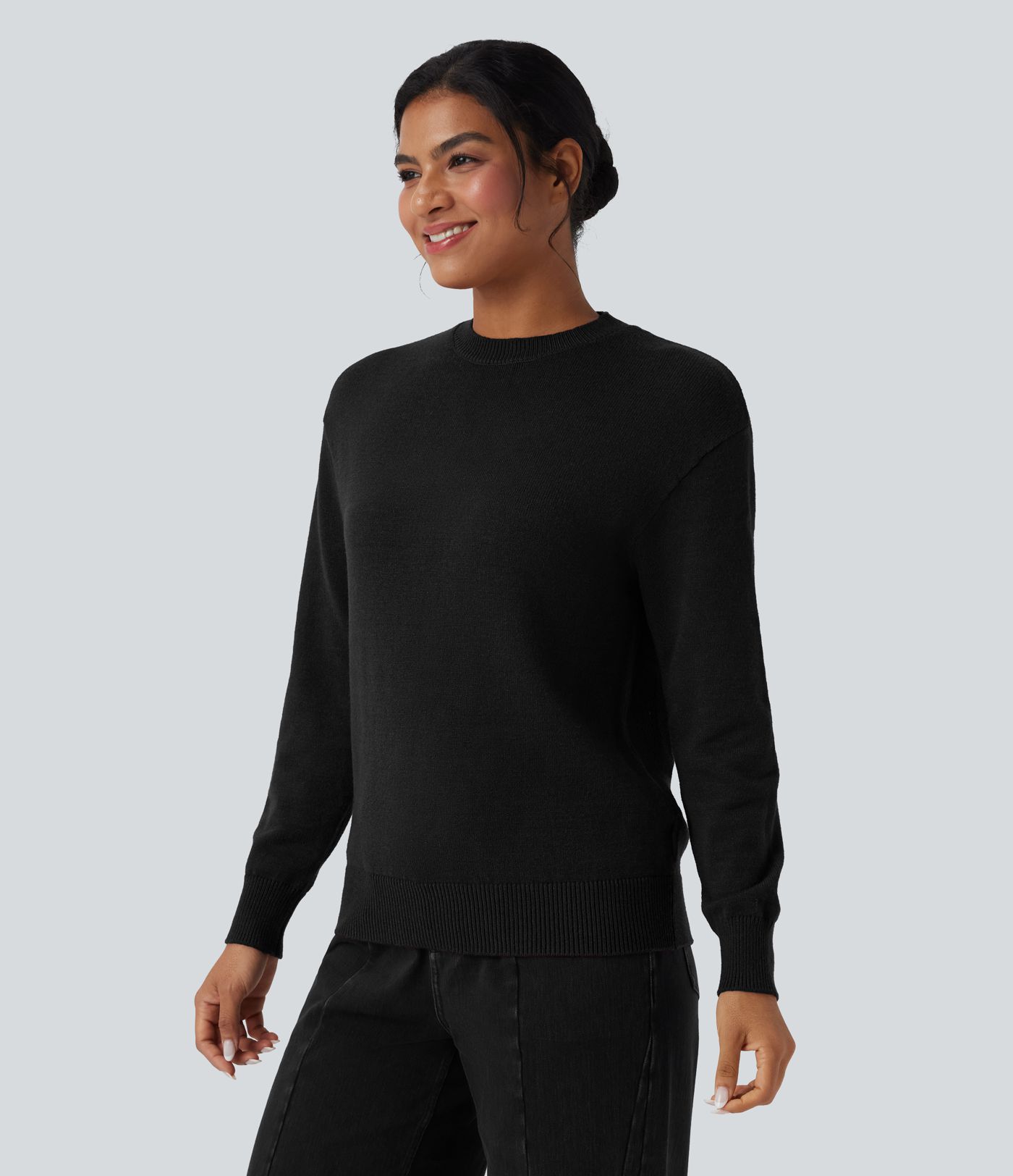 Round Neck Long Sleeve Casual Jumper