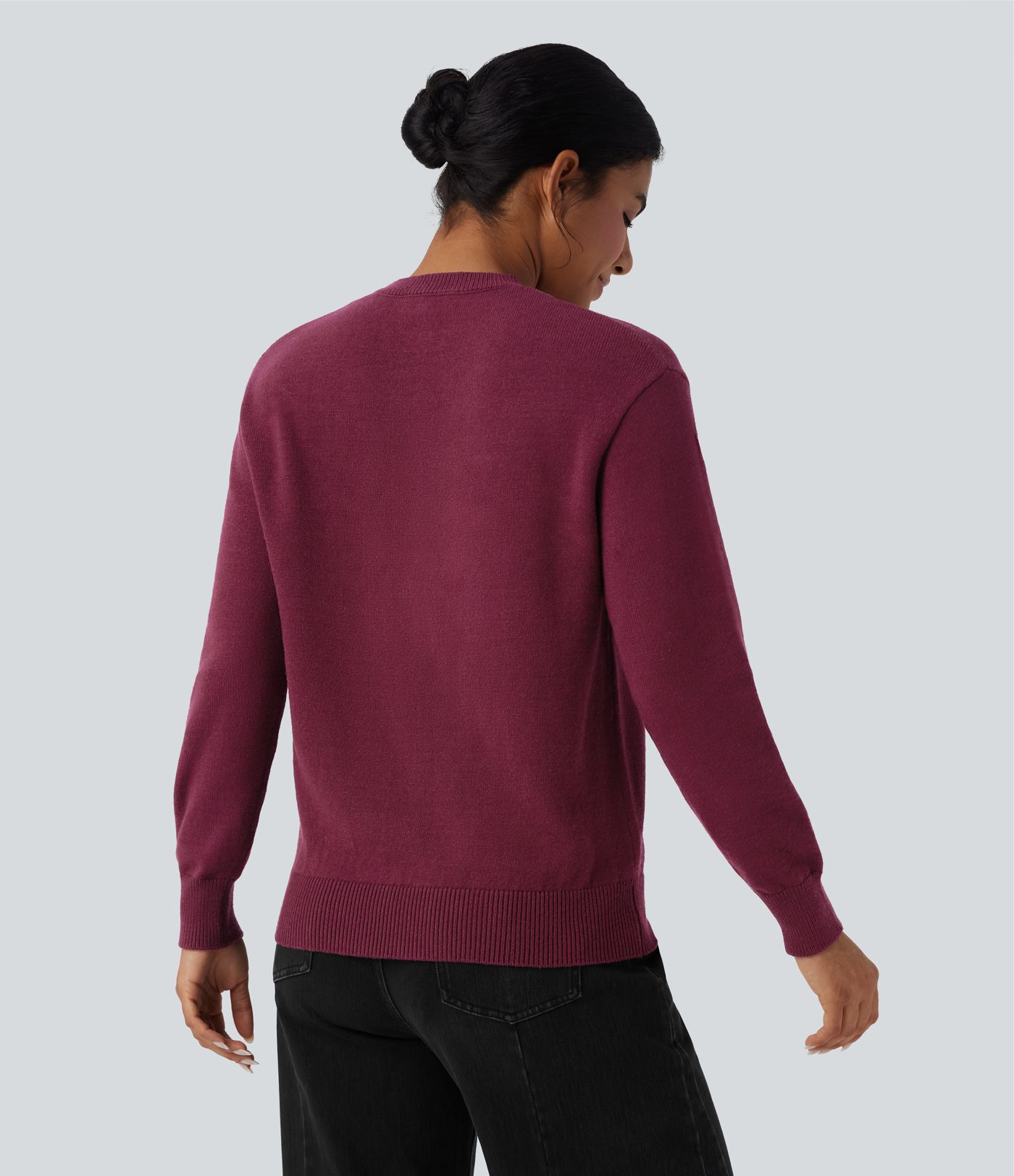 Round Neck Long Sleeve Casual Sweater