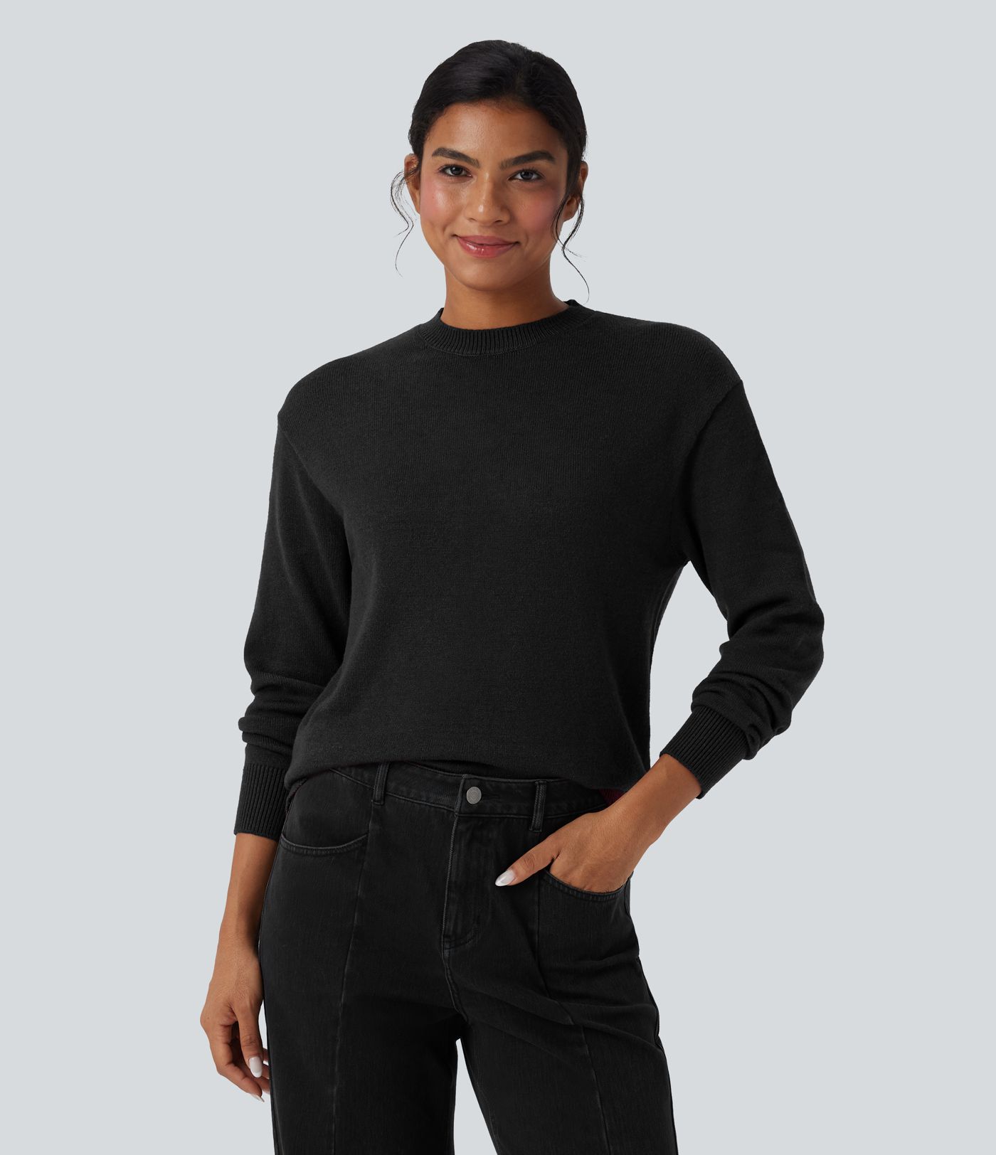 Round Neck Long Sleeve Casual Jumper