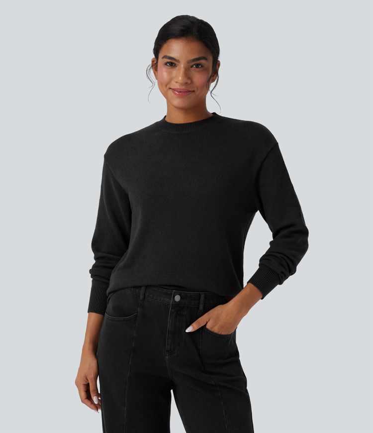 Round Neck Long Sleeve Casual Jumper