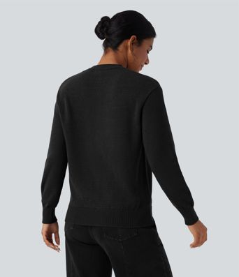 Round Neck Long Sleeve Casual Jumper