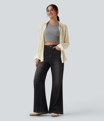 Jean évasé Halara Flex™ taille haute avec poches