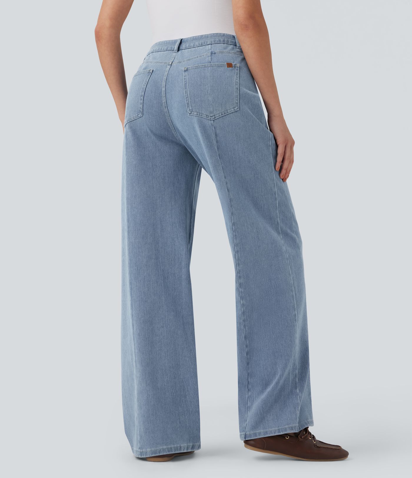 Halara Flex™ Mid Rise Wide Leg Casual Jeans with Pockets