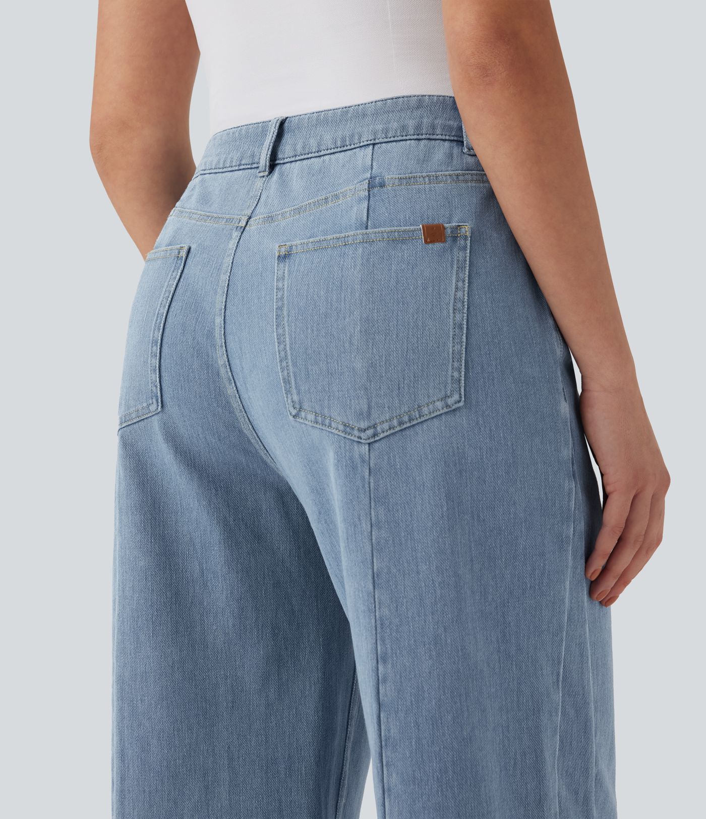 Halara Flex™ Mid Rise Wide Leg Casual Jeans with Pockets