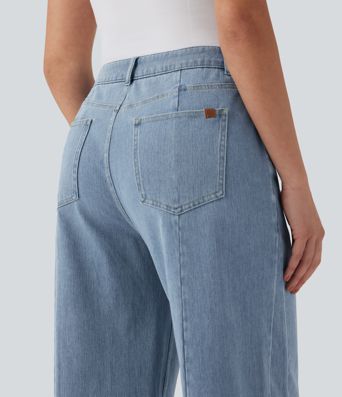 Halara Flex™ Mid Rise Wide Leg Casual Jeans with Pockets