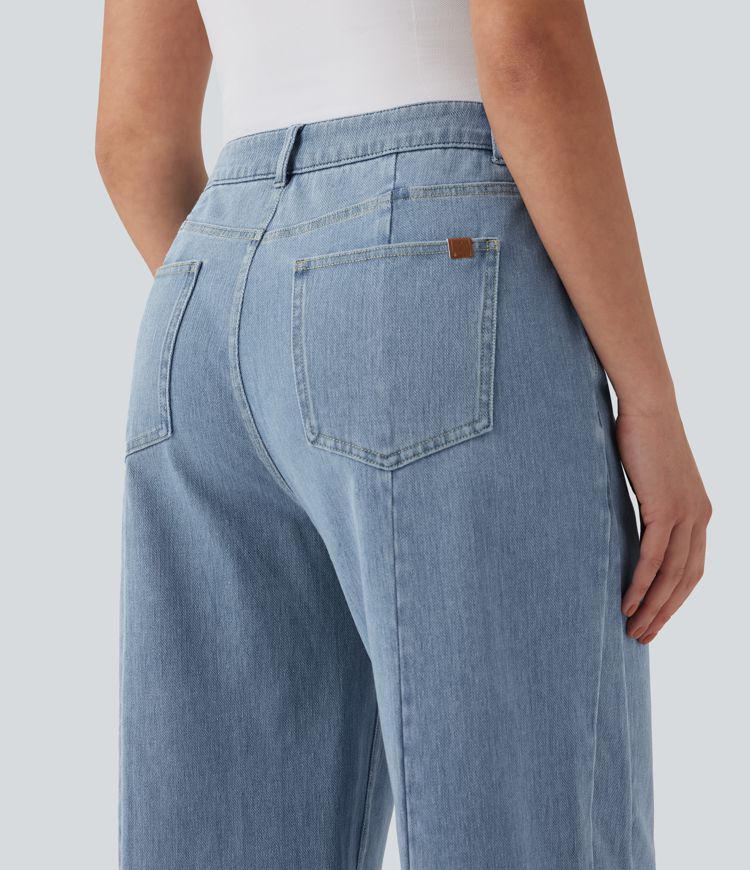 Halara Flex™ Mid Rise Wide Leg Casual Jeans with Pockets