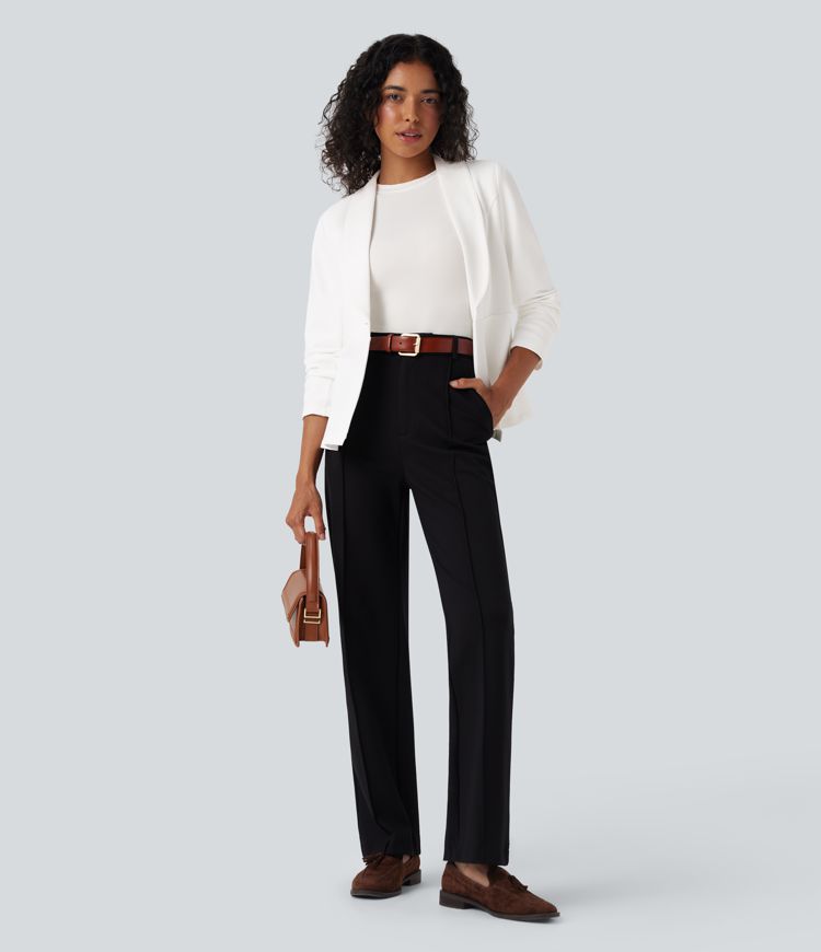 Shawl Collar Long Sleeve Work Suit Jacket