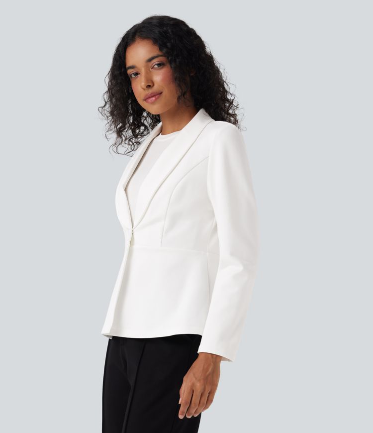Shawl Collar Long Sleeve Work Suit Jacket