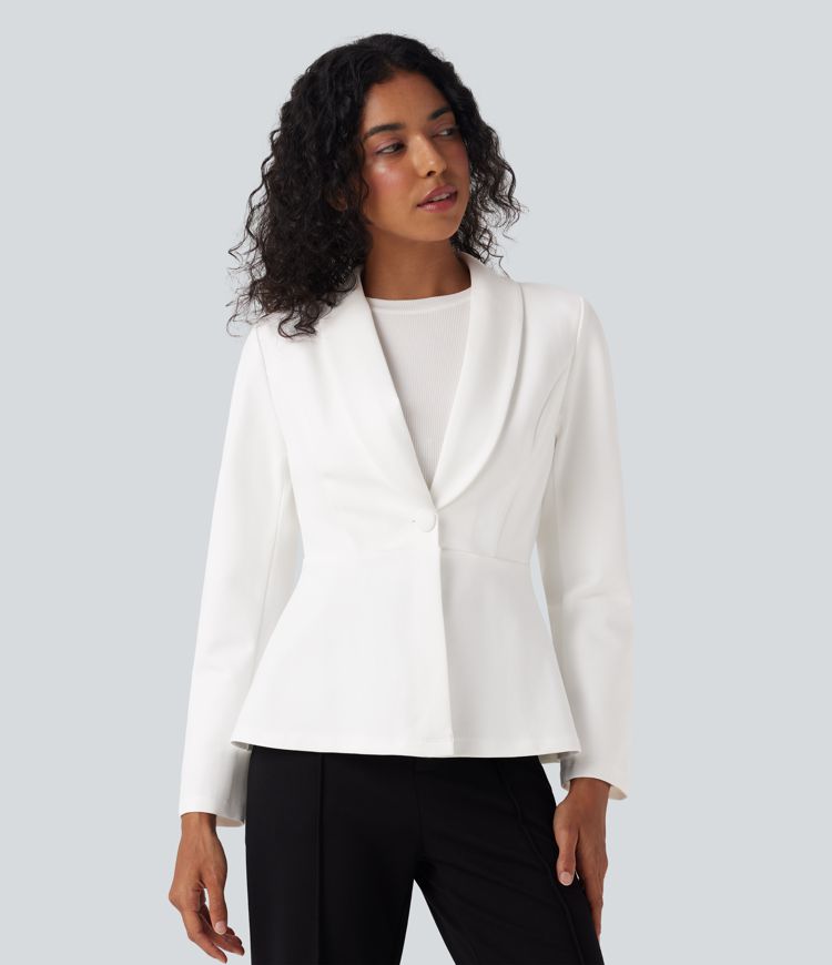 Shawl Collar Long Sleeve Work Blazer
