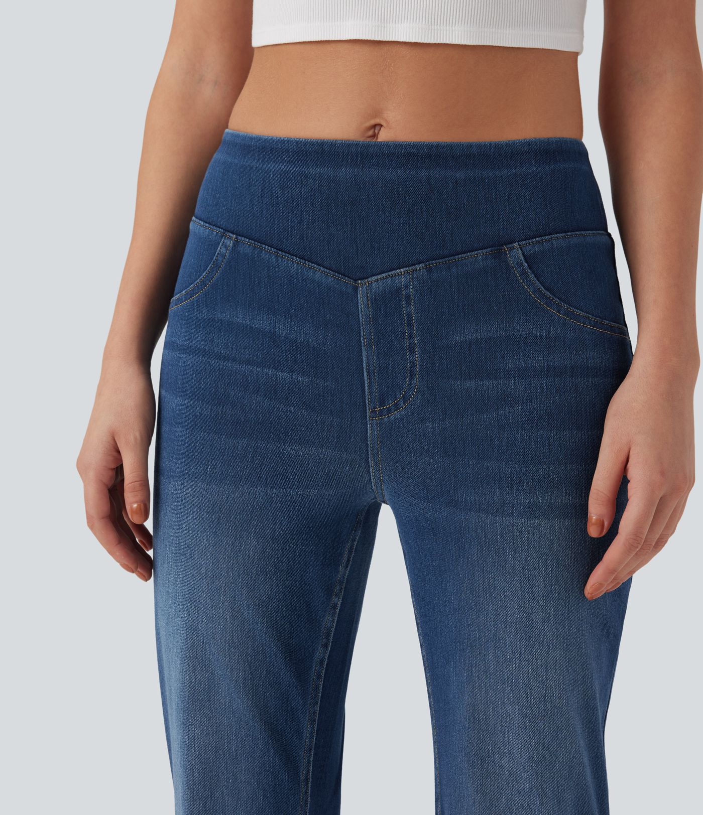 Halara Flex™ Mid Rise Casual Flare Jeans with Pockets