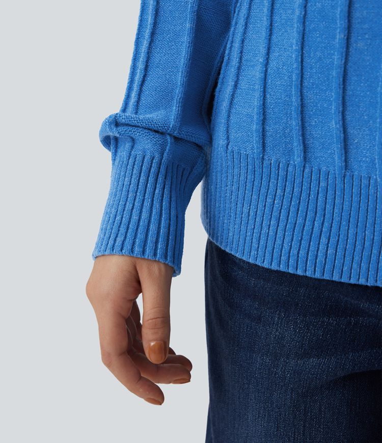 Cardigan décontracté col V manches longues