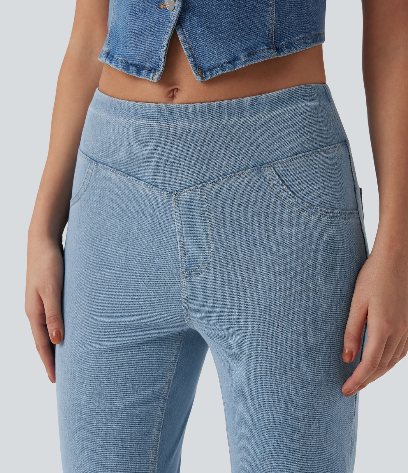 Halara Flex™ Mid Rise Casual Flare Jeans with Pockets