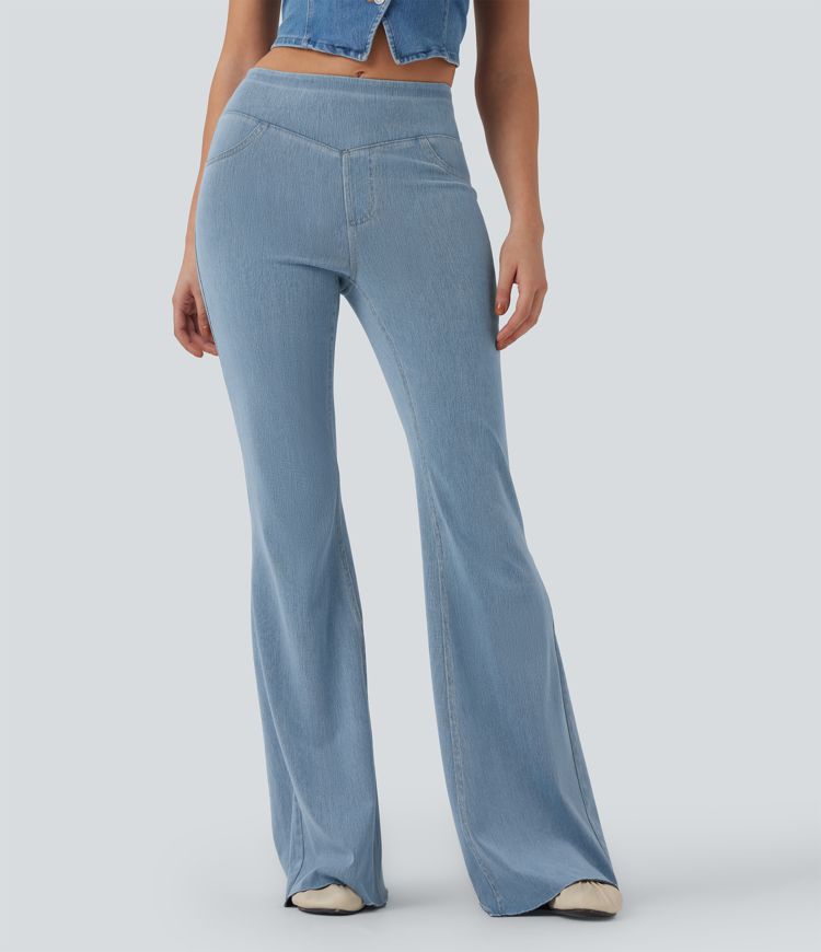 Halara Flex™ Mid Rise Casual Flare Jeans with Pockets