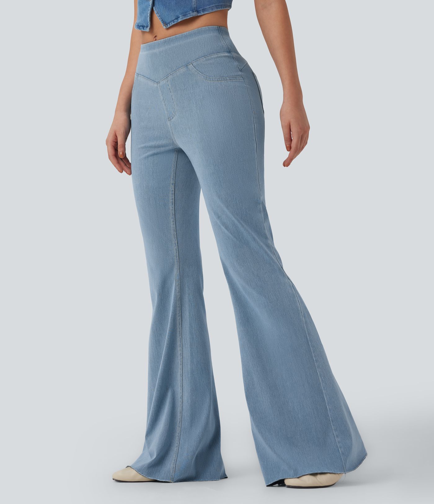 Halara Flex™ Mid Rise Casual Flare Jeans with Pockets