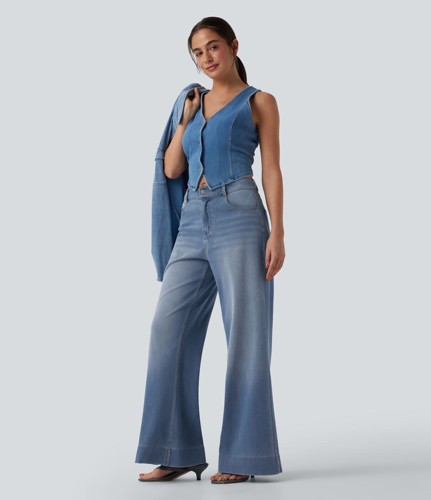 Halara Flex™ Mid Rise Casual Flare Jeans with Pockets