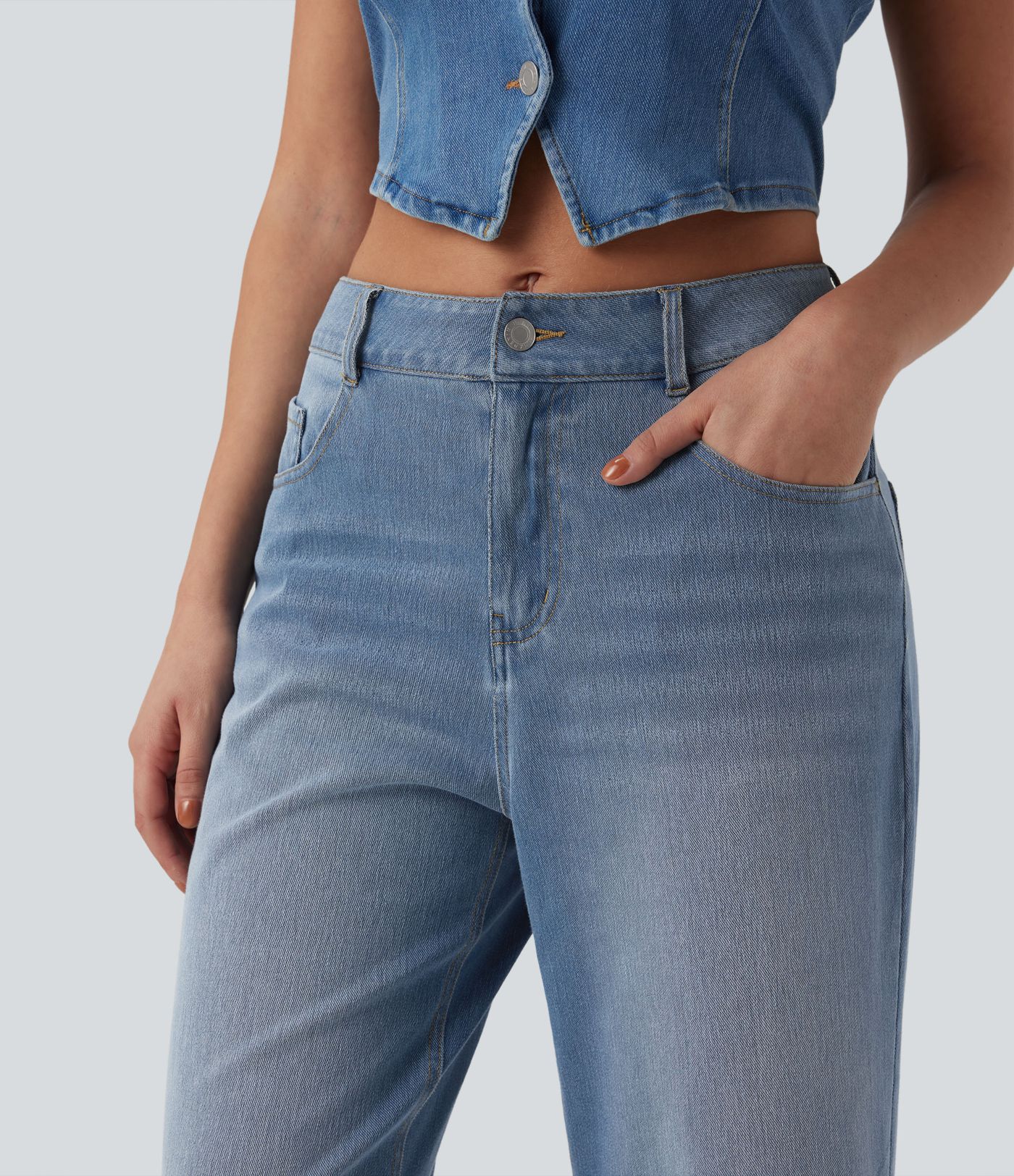 Halara Flex™ Mid Rise Casual Flare Jeans with Pockets