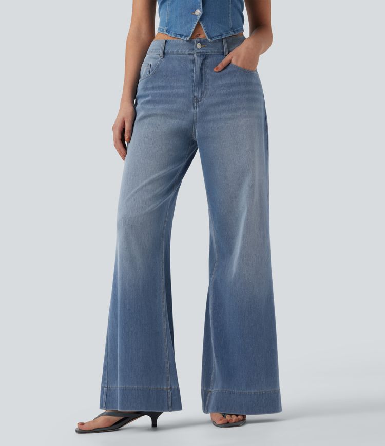Halara Flex™ Mid Rise Casual Flare Jeans with Pockets